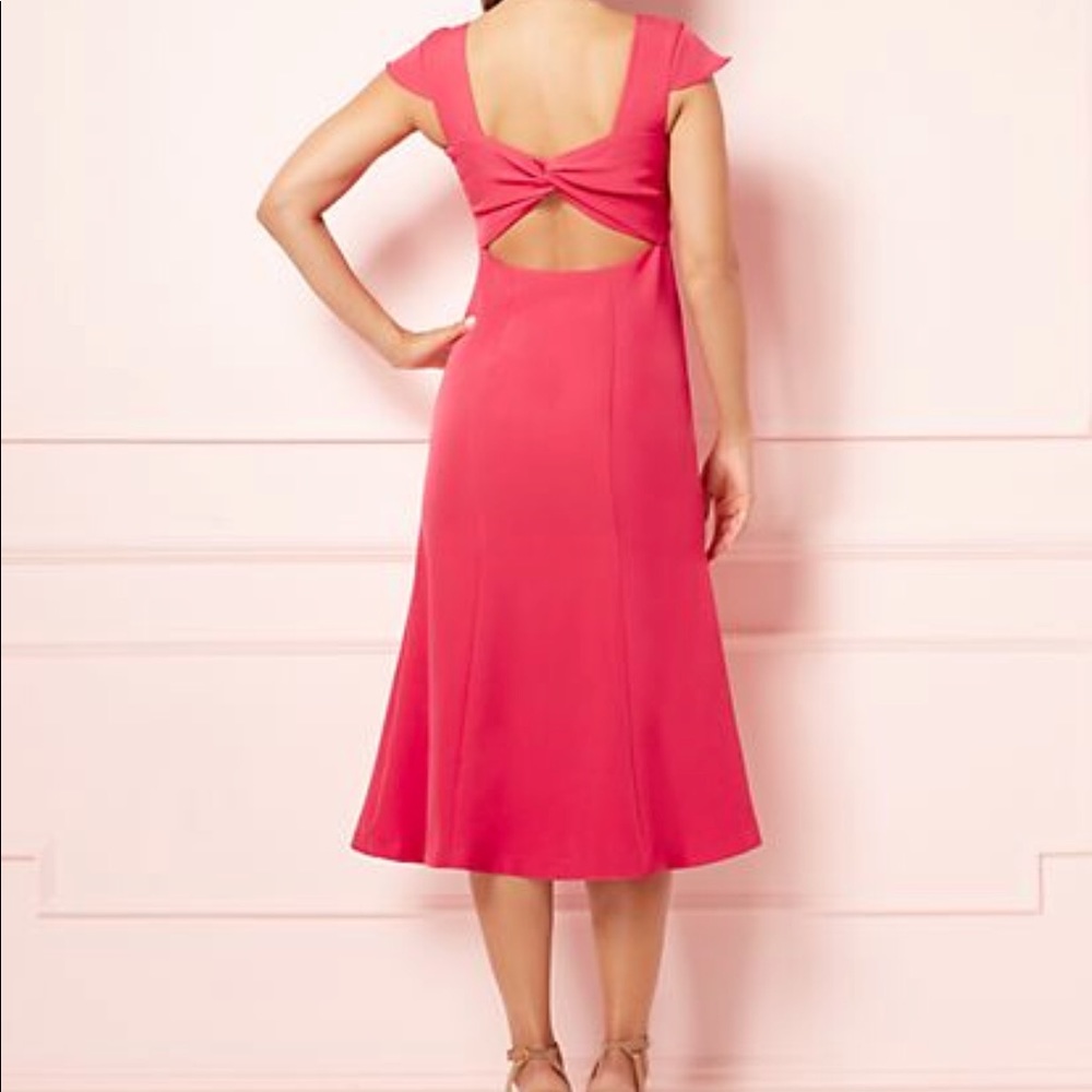 tea berry pink  cut out flare dress perfect summer - Picture 3 of 4